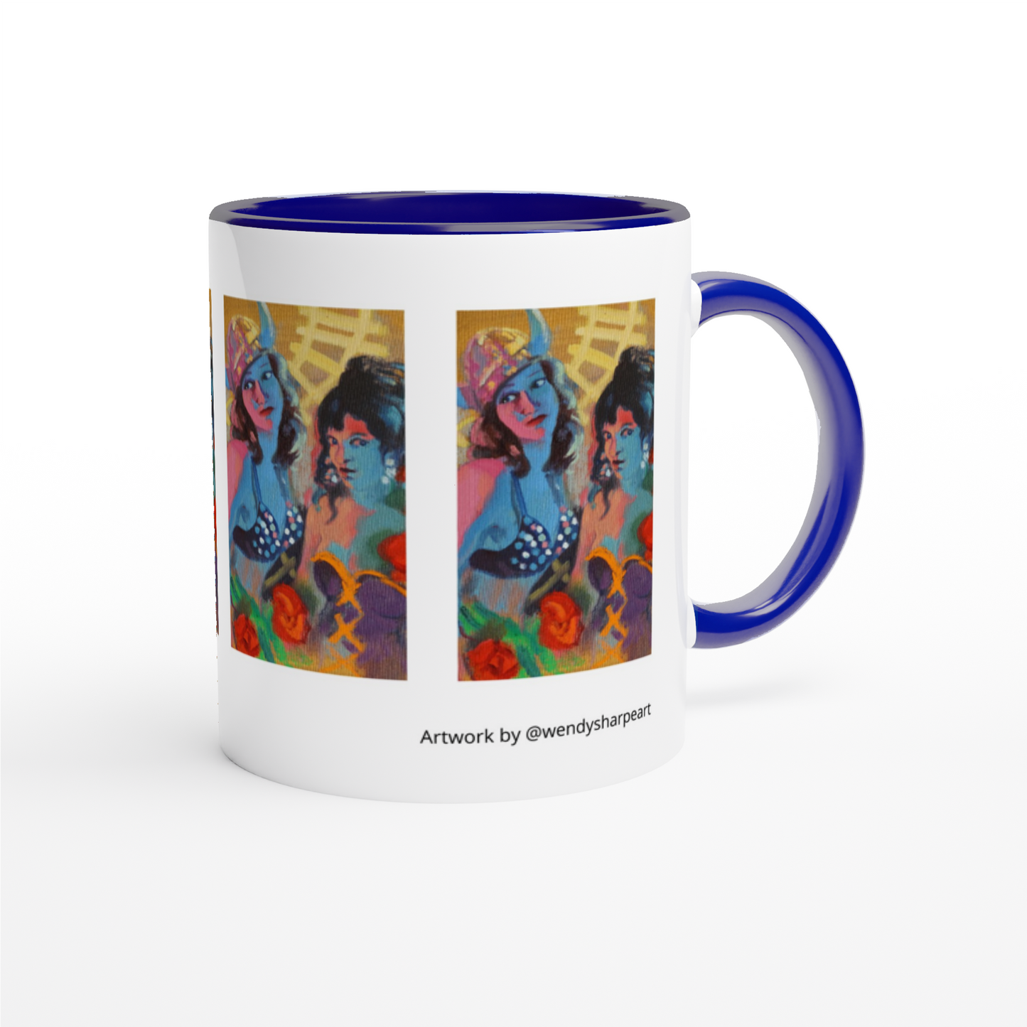 Untitled Artwork by Wendy Sharpe - 11oz Ceramic Mug with Colour Inside (choice of 6 colours)