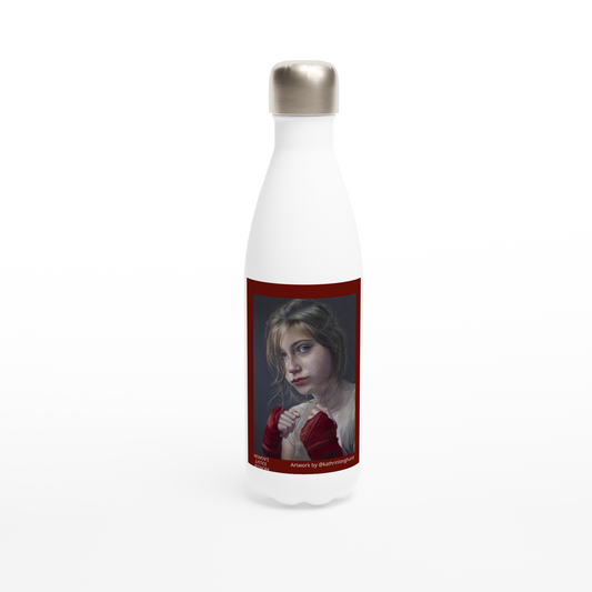 'Fighting Spirit' by Kathrin Longhurst - White 500ml (17oz) Stainless Steel Water Bottle