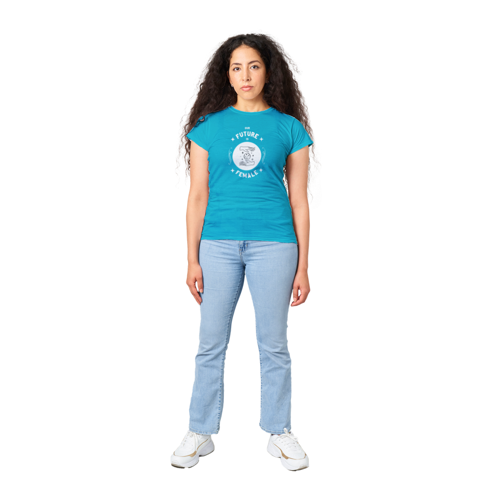 Future is Female - Classic Womens Crewneck T-shirt - Blue