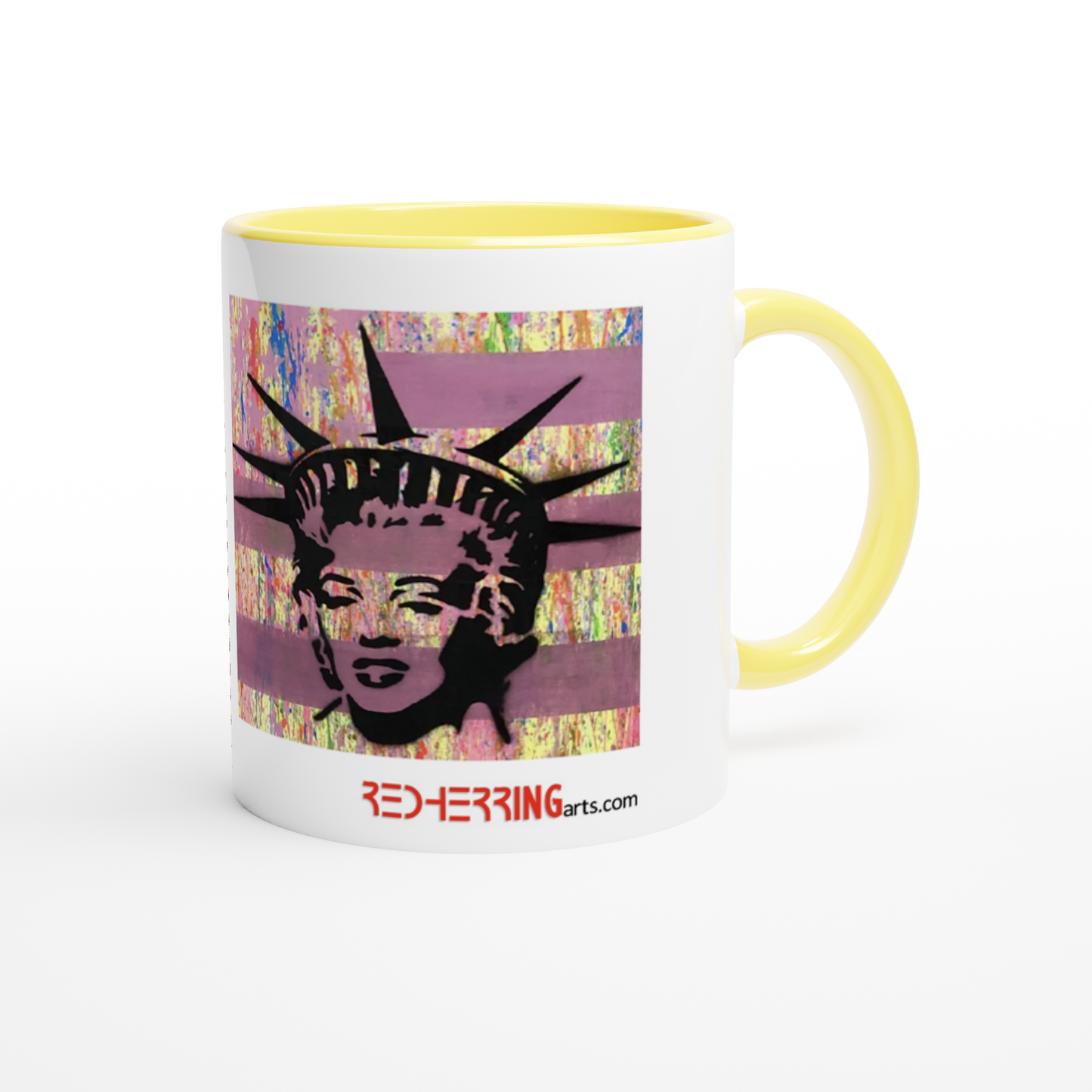 'Marilyberty #2' by RedHerring 11oz Ceramic Mug with Colour Inside (choice of 6 colours)