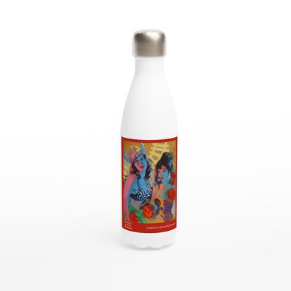 Untitled by Wendy Sharpe - White 500ml (17oz) Stainless Steel Water Bottle