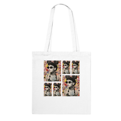 'Audrey Does Disneyland' by Brendan Walsh - Classic Tote Bag (white and natural)