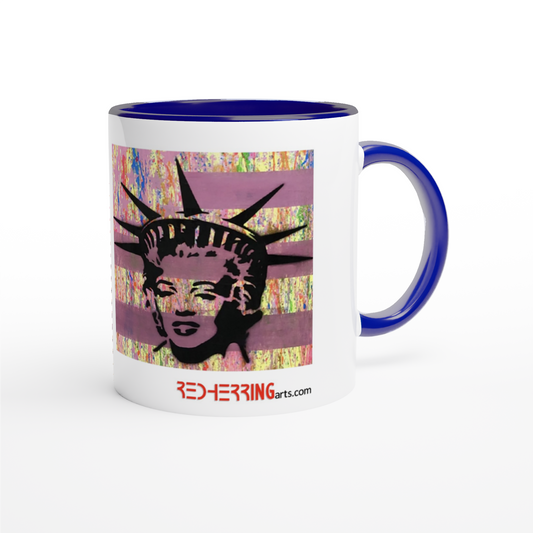 'Marilyberty #2' by RedHerring 11oz Ceramic Mug with Colour Inside (choice of 6 colours)
