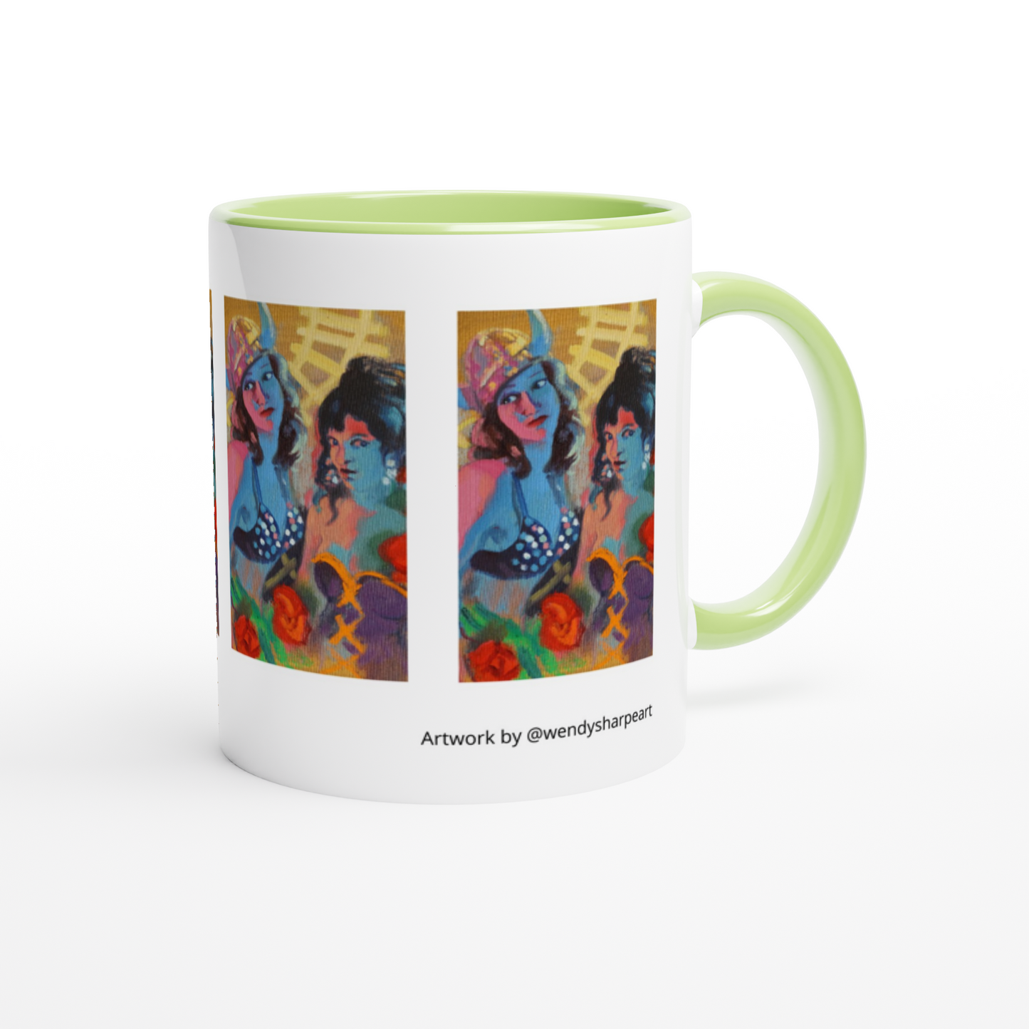 Untitled Artwork by Wendy Sharpe - 11oz Ceramic Mug with Colour Inside (choice of 6 colours)